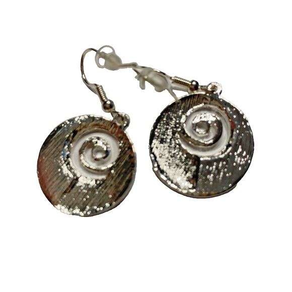 Beachy Pierced Earrings Drop & Dangle Wires Silver & Green Blue Abalone Shell - Picture 6 of 6